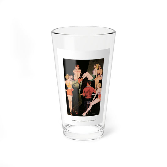 Only 26 more days untilthat fishing trip up in Canada, Esquire, June 1934 (Magazine Illustration) Pint Glass 16oz