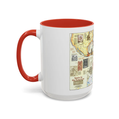 Americas - Spain in the (1992) (Map) Accent Coffee Mug