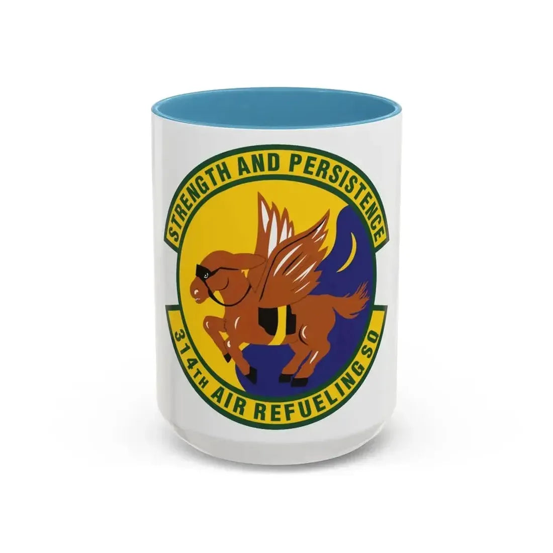 314th Air Refueling Squadron (U.S. Air Force) Accent Coffee Mug 15oz Light Blue - Go Mug Yourself