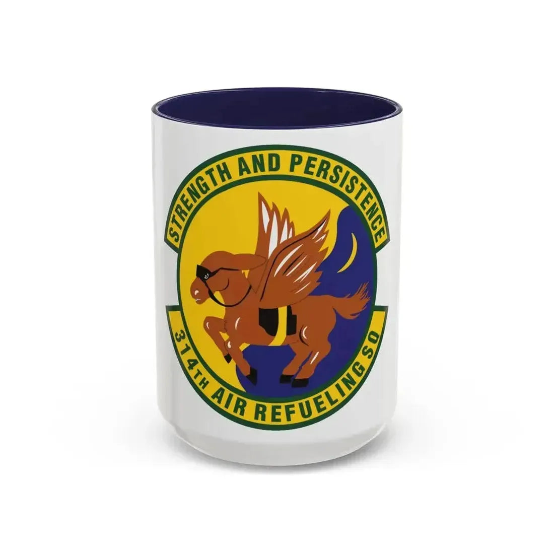 314th Air Refueling Squadron (U.S. Air Force) Accent Coffee Mug 15oz Navy - Go Mug Yourself