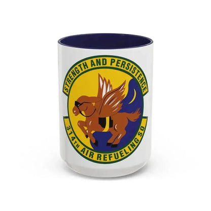 314th Air Refueling Squadron (U.S. Air Force) Accent Coffee Mug 15oz Navy - Go Mug Yourself