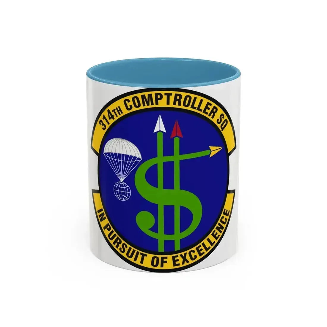314th Comptroller Squadron (U.S. Air Force) Accent Coffee Mug 11oz Light Blue - Go Mug Yourself