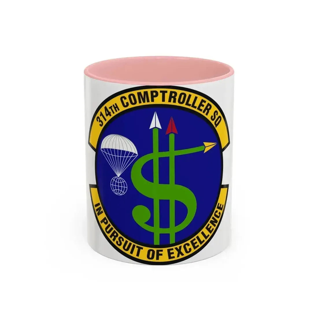 314th Comptroller Squadron (U.S. Air Force) Accent Coffee Mug 11oz Pink - Go Mug Yourself