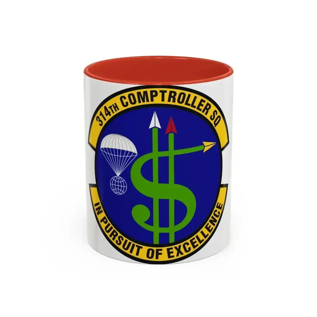 314th Comptroller Squadron (U.S. Air Force) Accent Coffee Mug 11oz Red - Go Mug Yourself