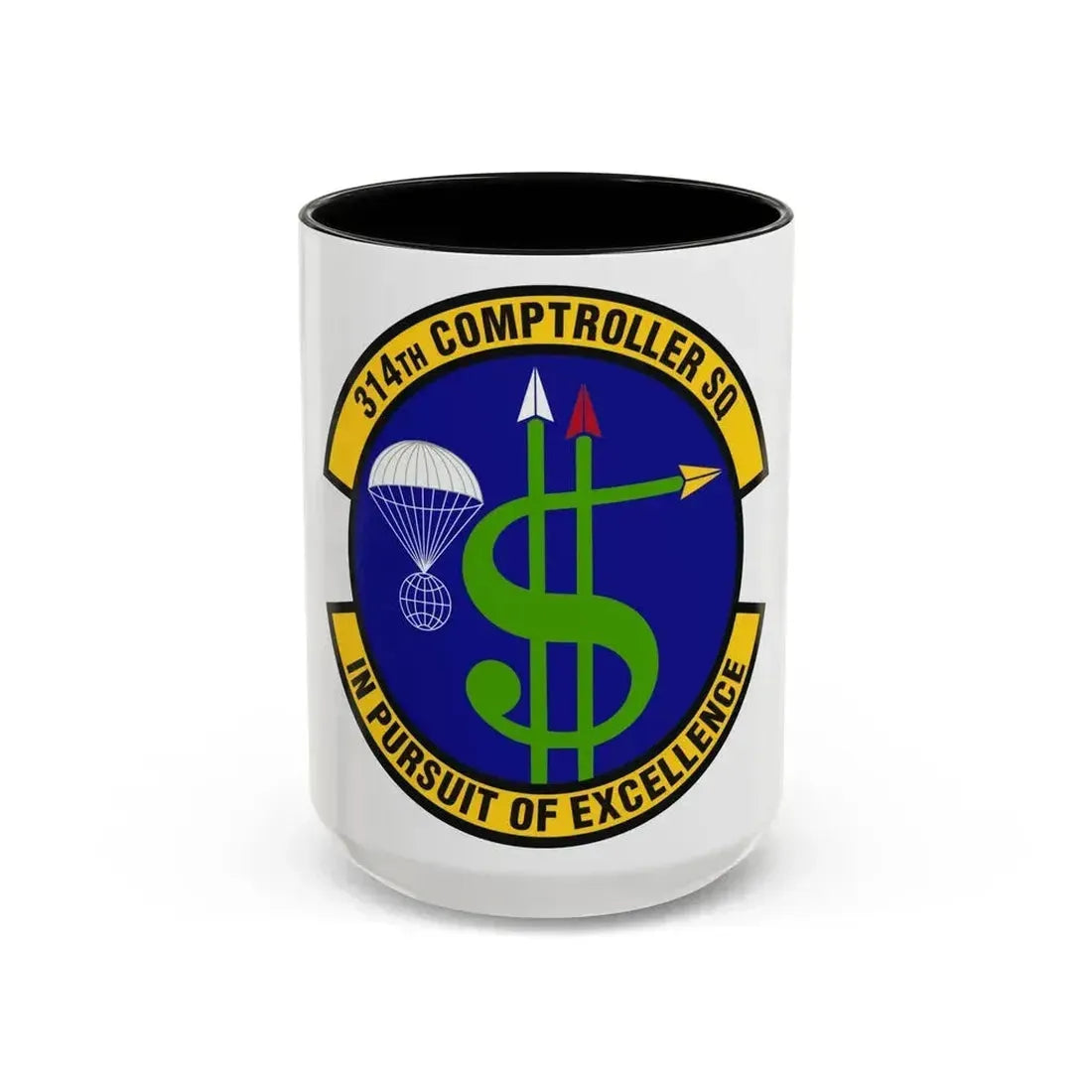 314th Comptroller Squadron (U.S. Air Force) Accent Coffee Mug 15oz Black - Go Mug Yourself