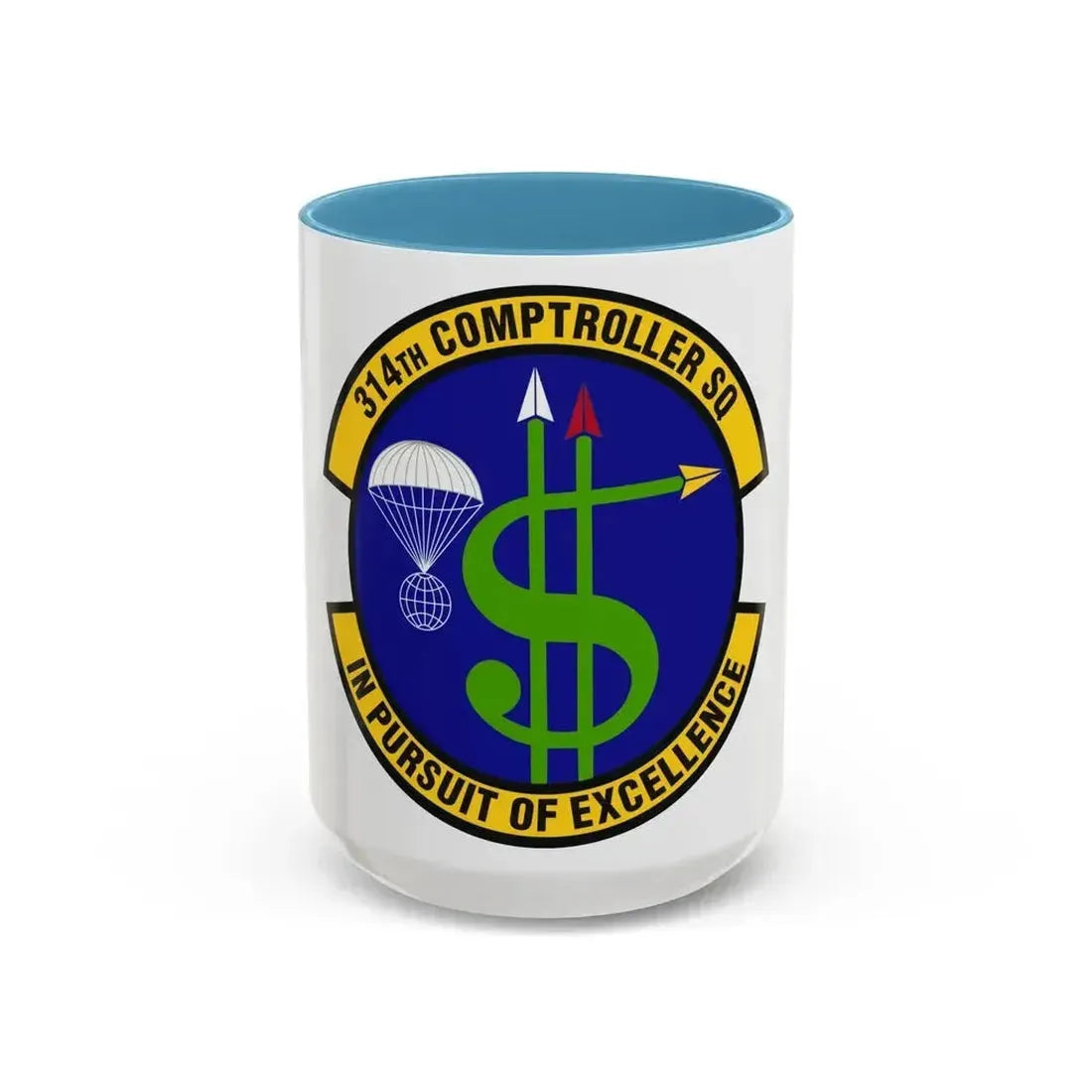 314th Comptroller Squadron (U.S. Air Force) Accent Coffee Mug 15oz Light Blue - Go Mug Yourself