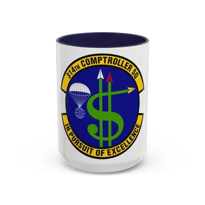 314th Comptroller Squadron (U.S. Air Force) Accent Coffee Mug 15oz Navy - Go Mug Yourself