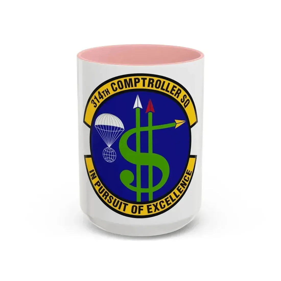314th Comptroller Squadron (U.S. Air Force) Accent Coffee Mug 15oz Pink - Go Mug Yourself