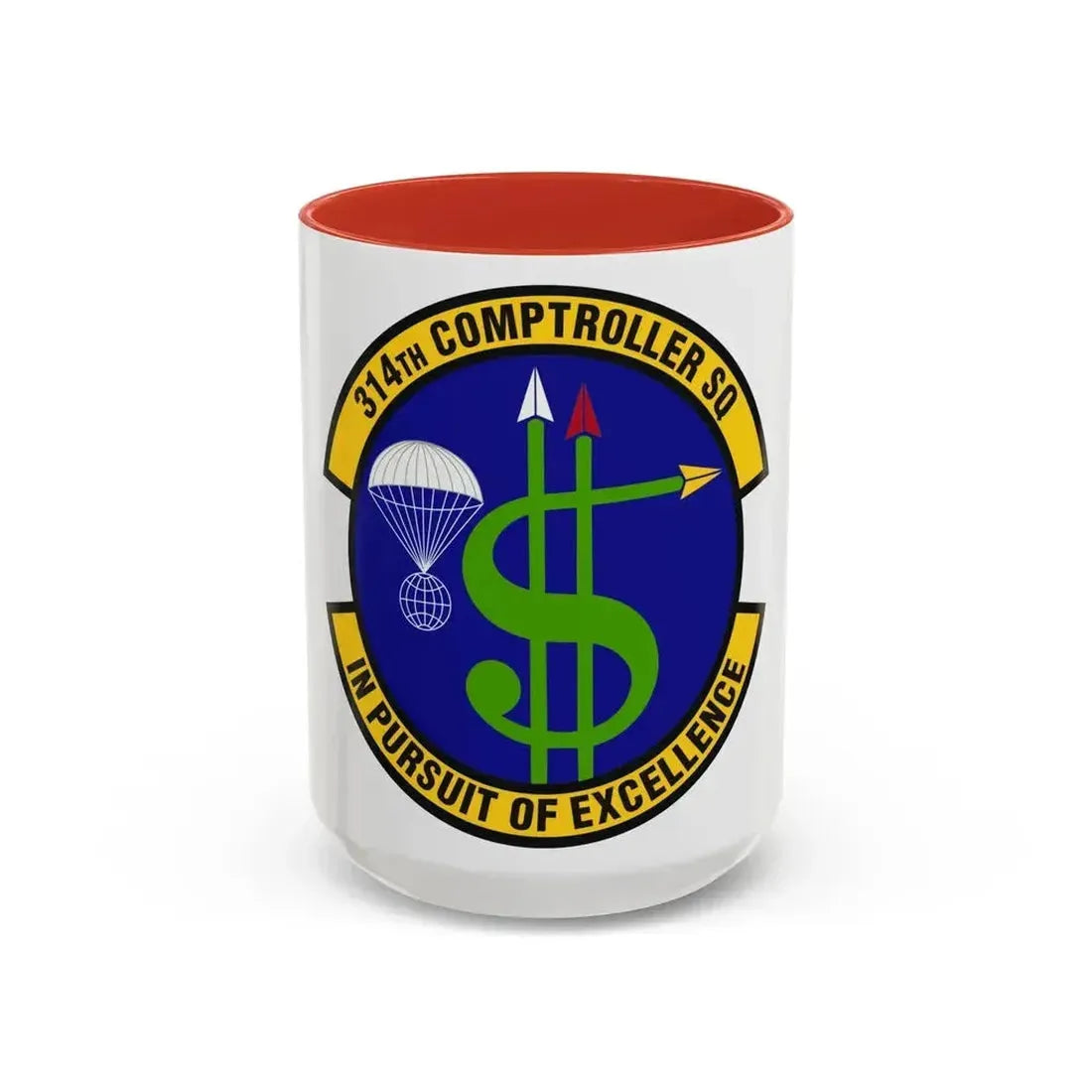 314th Comptroller Squadron (U.S. Air Force) Accent Coffee Mug 15oz Red - Go Mug Yourself