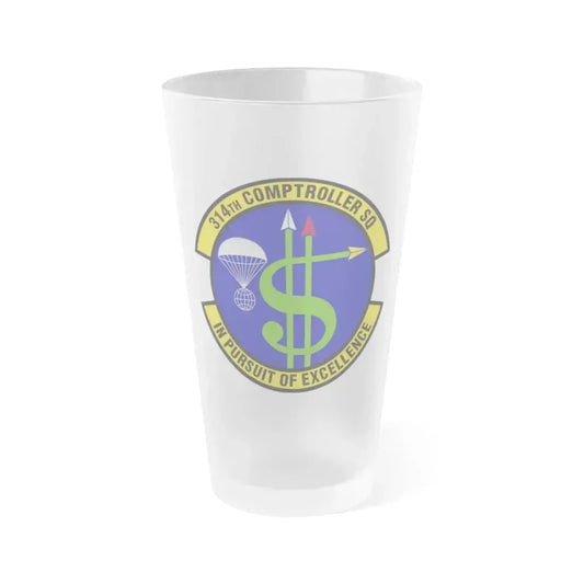 314th Comptroller Squadron (U.S. Air Force) Frosted Pint Glass 16oz 16oz Frosted - Go Mug Yourself