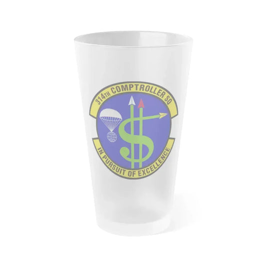 314th Comptroller Squadron (U.S. Air Force) Frosted Pint Glass 16oz 16oz Frosted - Go Mug Yourself