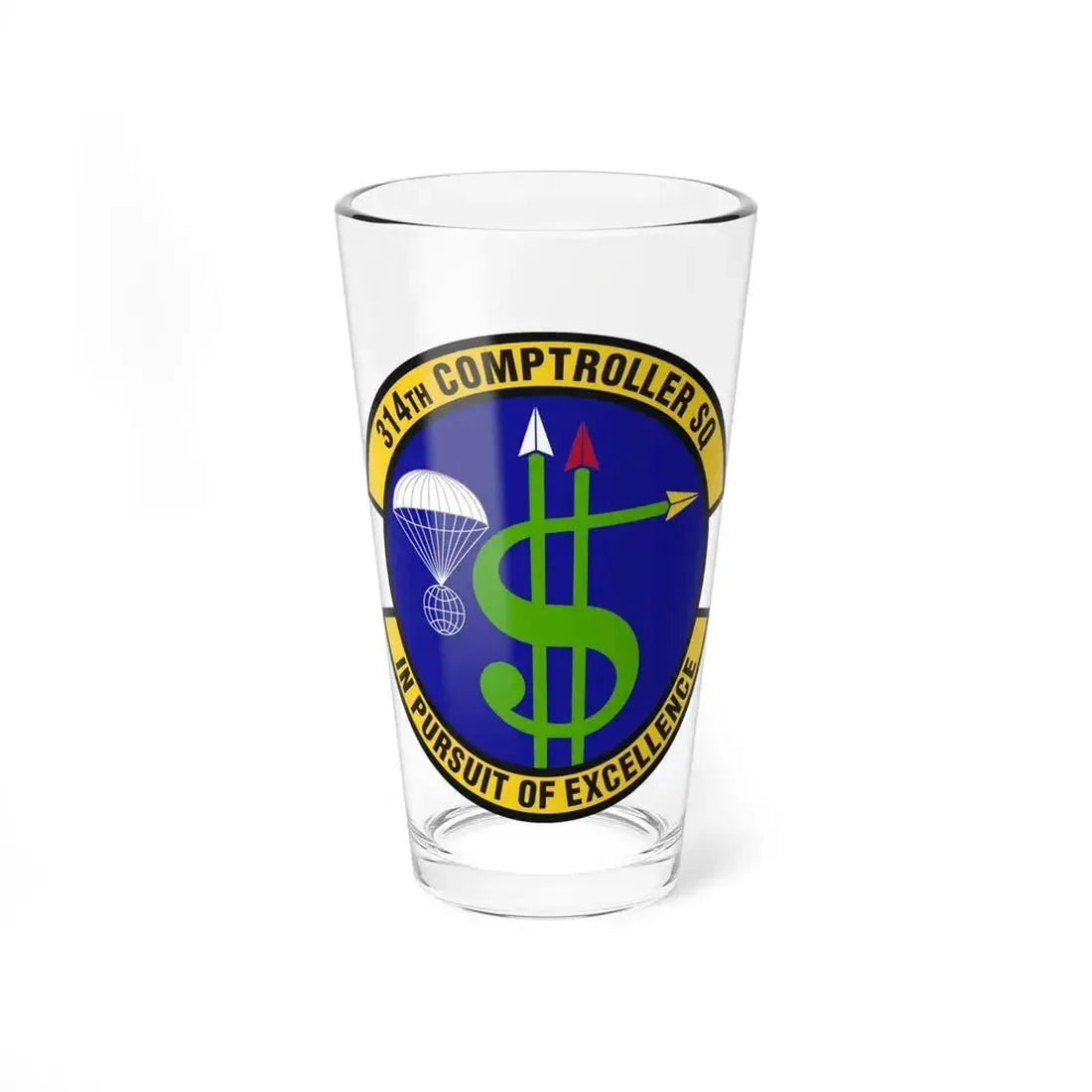 314th Comptroller Squadron (U.S. Air Force) Pint Glass 16oz 16oz - Go Mug Yourself