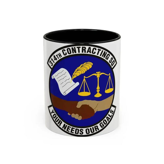 314th Contracting Squadron (U.S. Air Force) Accent Coffee Mug 11oz Black - Go Mug Yourself