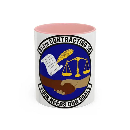 314th Contracting Squadron (U.S. Air Force) Accent Coffee Mug 11oz Pink - Go Mug Yourself
