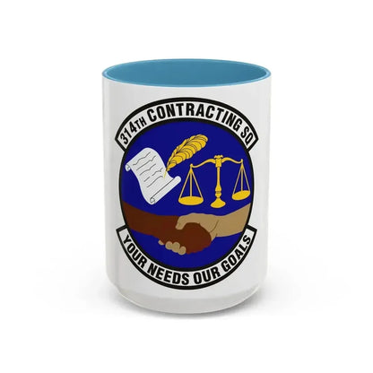 314th Contracting Squadron (U.S. Air Force) Accent Coffee Mug 15oz Light Blue - Go Mug Yourself