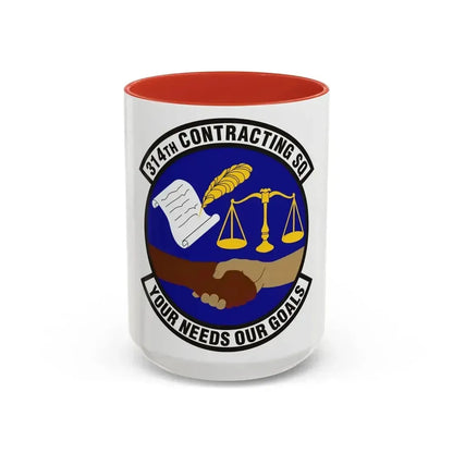 314th Contracting Squadron (U.S. Air Force) Accent Coffee Mug 15oz Red - Go Mug Yourself