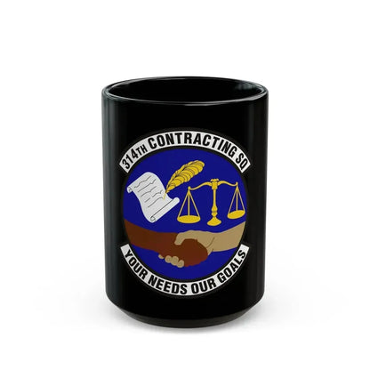 314th Contracting Squadron (U.S. Air Force) Black Coffee Mug 15oz - Go Mug Yourself
