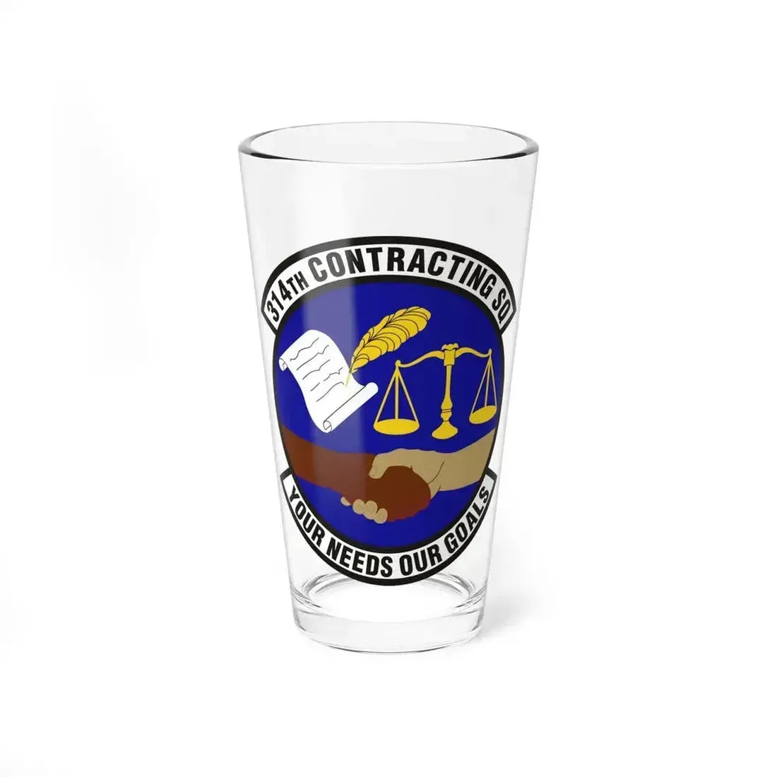 314th Contracting Squadron (U.S. Air Force) Pint Glass 16oz 16oz - Go Mug Yourself