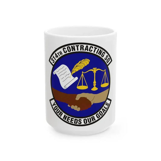 314th Contracting Squadron (U.S. Air Force) White Coffee Mug 15oz - Go Mug Yourself