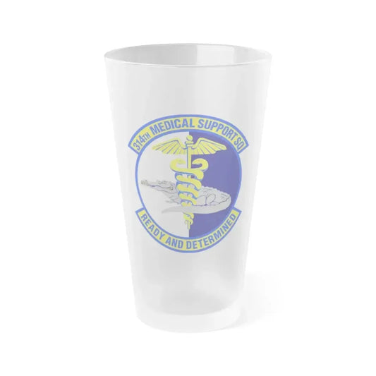 314th Medical Support Squadron (U.S. Air Force) Frosted Pint Glass 16oz 16oz Frosted - Go Mug Yourself