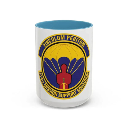 314th Mission Support Squadron (U.S. Air Force) Accent Coffee Mug 15oz Light Blue - Go Mug Yourself