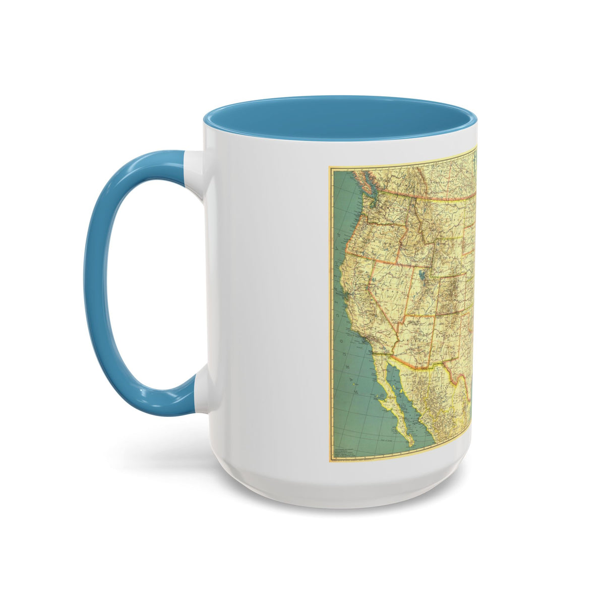 USA - The United States (1933) (Map) Accent Coffee Mug