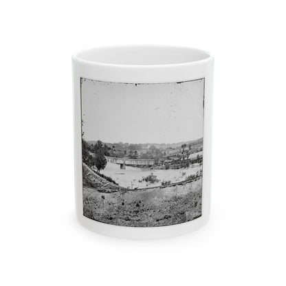 Richmond, Va. Railroad Bridge And Old Dominion Iron And Nail Works On Belle Isle (U.S. Civil War) White Coffee Mug