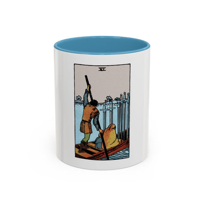 The 6 of Swords (Tarot Card) Accent Coffee Mug
