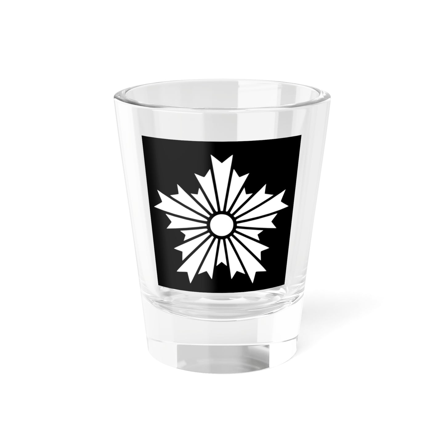 Japanese Crest AsahikageBlack background (Japan) (Coat of Arms) Shot Glass 1.5oz