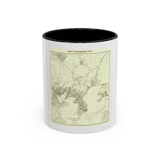 Korea and Manchuria (1904) (Map) Accent Coffee Mug