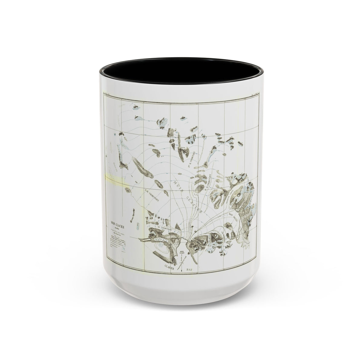 Alaska - Muir Glacier (1890) (Map) Accent Coffee Mug