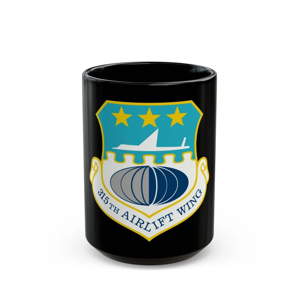 315th Airlift Wing (U.S. Air Force) Black Coffee Mug-15oz-Go Mug Yourself