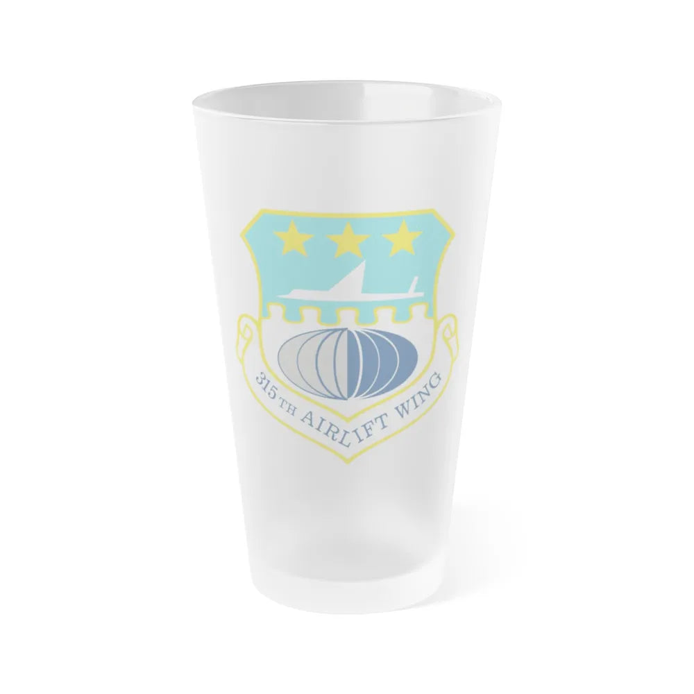 315th Airlift Wing (U.S. Air Force) Frosted Pint Glass 16oz-16oz-Frosted-Go Mug Yourself