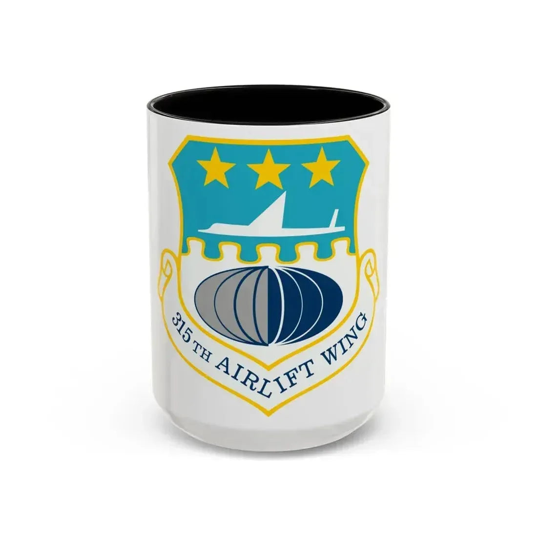 315th Airlift Wing (U.S. Air Force) Accent Coffee Mug 15oz Black - Go Mug Yourself