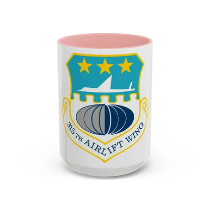 315th Airlift Wing (U.S. Air Force) Accent Coffee Mug 15oz Pink - Go Mug Yourself