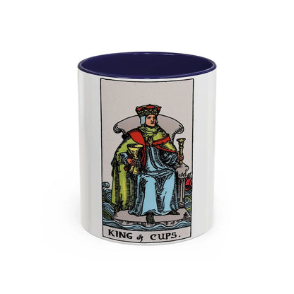 The King of Cups (Tarot Card) Accent Coffee Mug-11oz-Navy-Go Mug Yourself