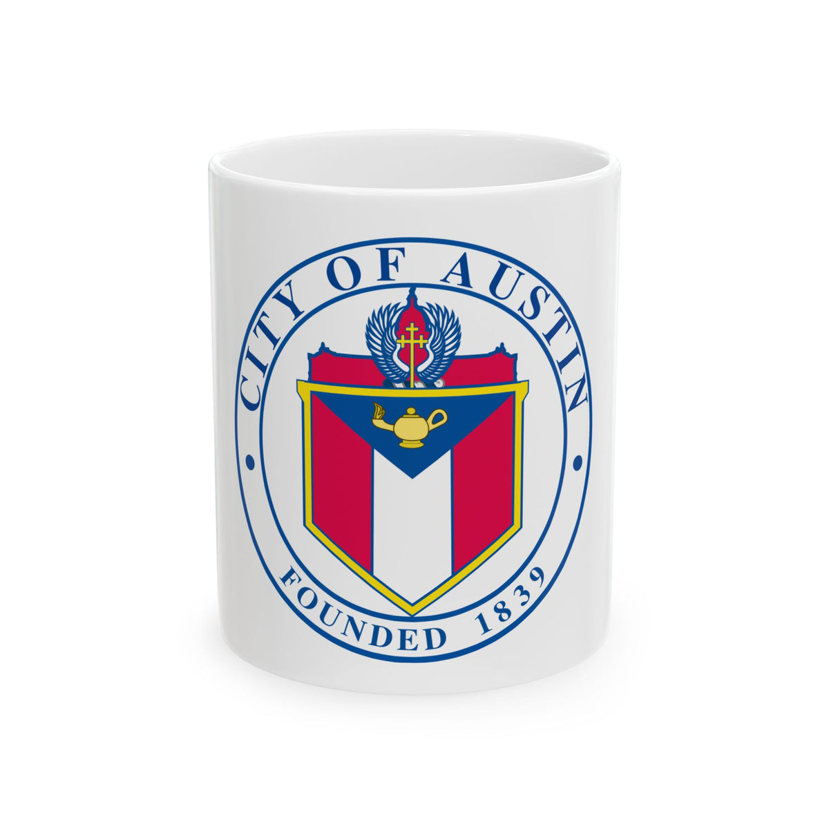 Seal of Austin TX - White Coffee Mug