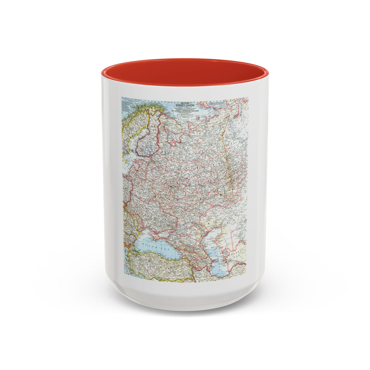 Russia - Western Soviet Union (1959) (Map) Accent Coffee Mug