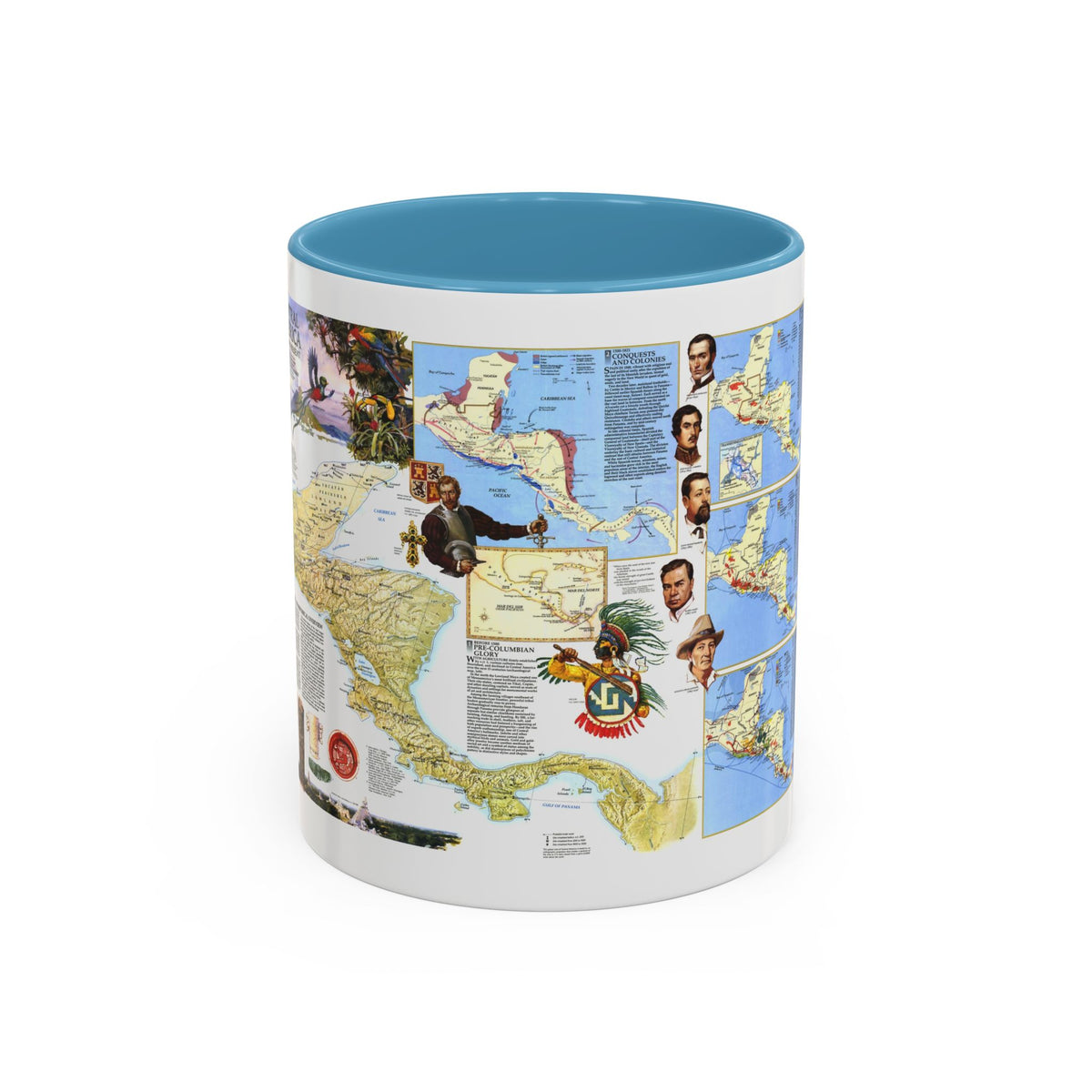 Central America Past and Present (1986) (Map) Accent Coffee Mug
