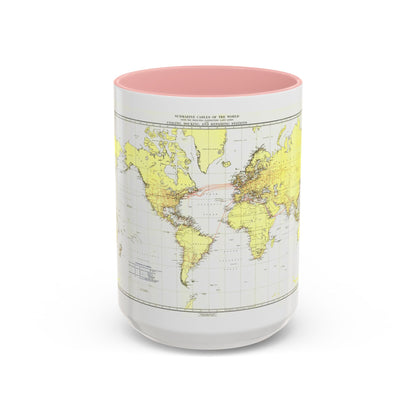 Submarine Cables of the World (1896) (Map) Accent Coffee Mug