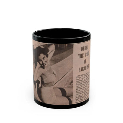 Debra Paget #519 - Magazine Clipping B&W Photo & Article from 1951 (Vintage Female Icon) Black Coffee Mug-11oz-Go Mug Yourself