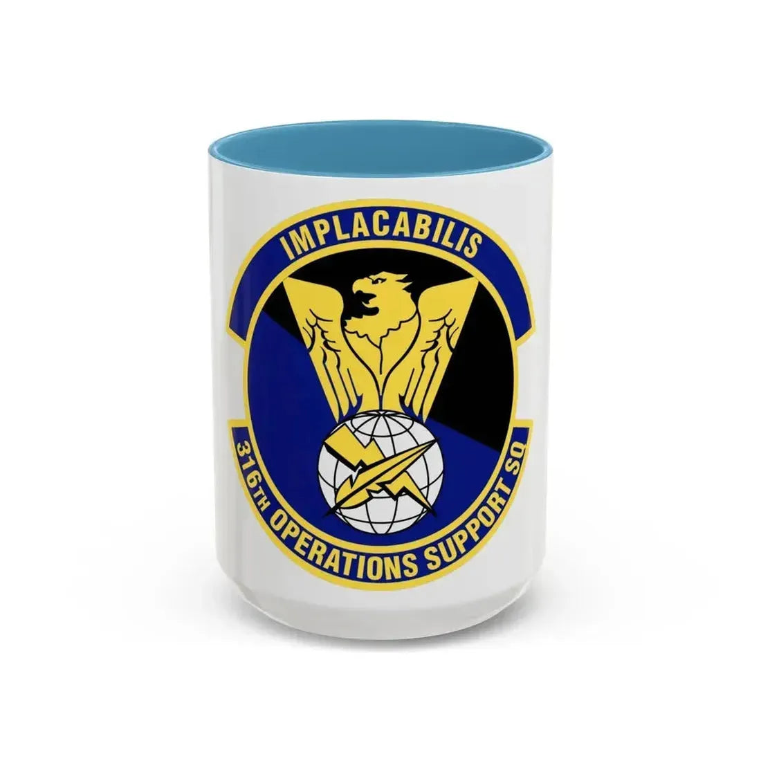 316th Operations Support Squadron (U.S. Air Force) Accent Coffee Mug 15oz Light Blue - Go Mug Yourself