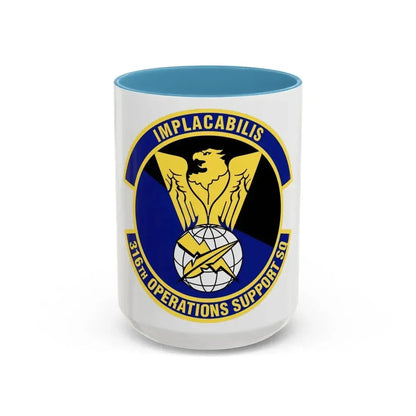 316th Operations Support Squadron (U.S. Air Force) Accent Coffee Mug 15oz Light Blue - Go Mug Yourself