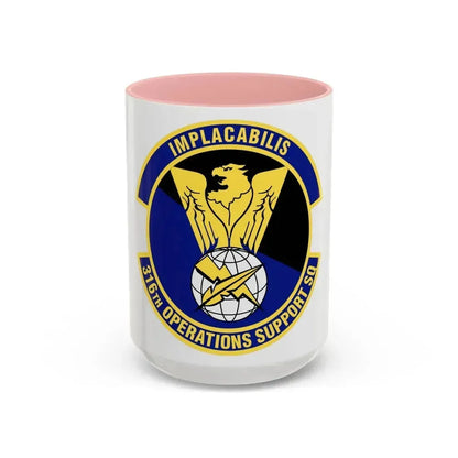 316th Operations Support Squadron (U.S. Air Force) Accent Coffee Mug 15oz Pink - Go Mug Yourself