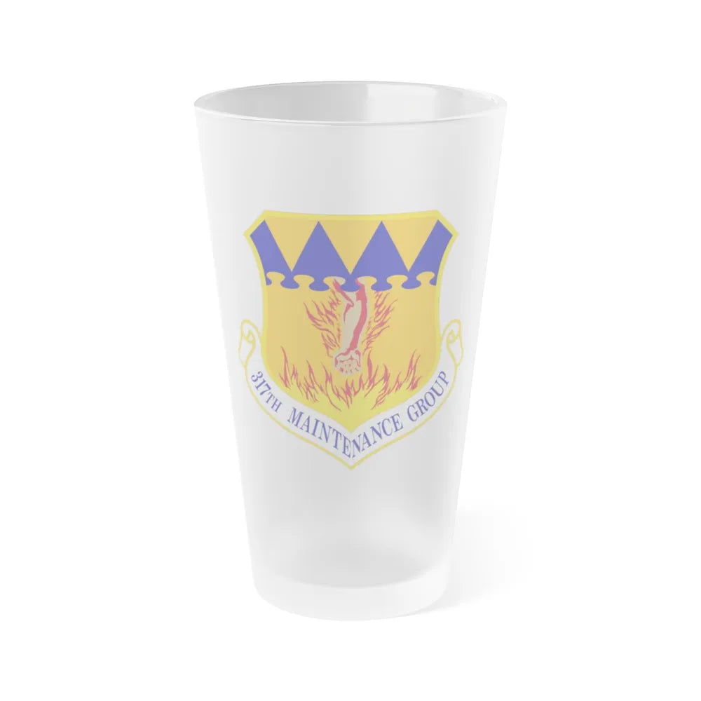 317 Maintenance Group AMC (U.S. Air Force) Frosted Pint Glass 16oz-16oz-Frosted-Go Mug Yourself