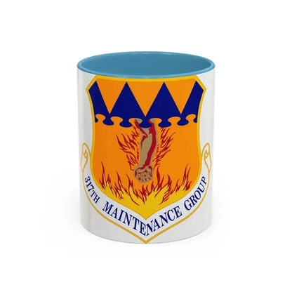 317 Maintenance Group AMC (U.S. Air Force) Accent Coffee Mug 11oz Light Blue - Go Mug Yourself