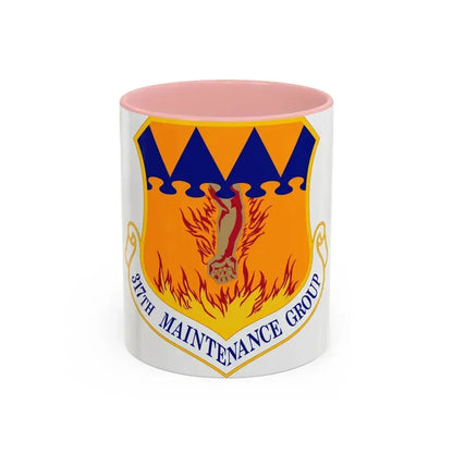 317 Maintenance Group AMC (U.S. Air Force) Accent Coffee Mug 11oz Pink - Go Mug Yourself