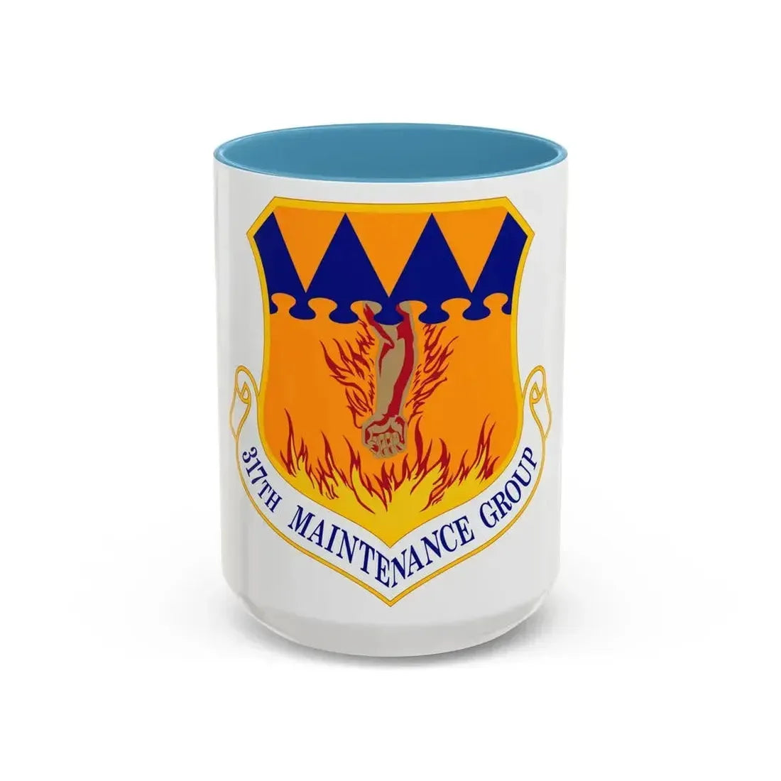 317 Maintenance Group AMC (U.S. Air Force) Accent Coffee Mug 15oz Light Blue - Go Mug Yourself
