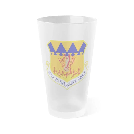 317 Maintenance Group AMC (U.S. Air Force) Frosted Pint Glass 16oz 16oz Frosted - Go Mug Yourself
