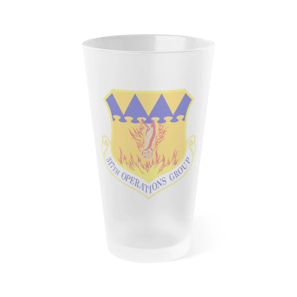 317 Operations Group AMC (U.S. Air Force) Frosted Pint Glass 16oz-16oz-Frosted-Go Mug Yourself